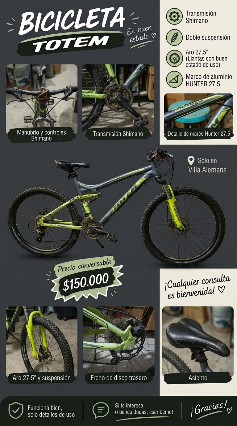 Bicicleta Urbana, Paseo o Fixie Totem  Hunter 27.5